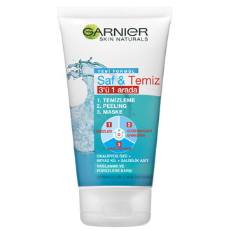 Garnier Saf&Temiz 3'Ü 1 Arada ( Temizleme + Peeling + Maske ) 150 Ml