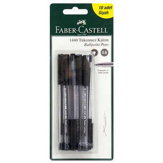 Faber Castell 10 Tükenmez Kalem 1440 Siyah Renk