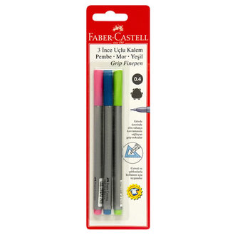 Faber Castell Grip Keçeli Kalem Finepen 3'Lü