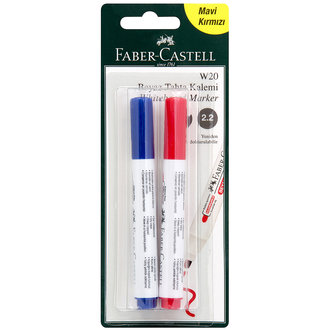 Faber Castell Beyaz Tahta Mavi - Kırmızı 2'Li 152