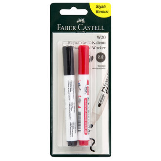 Faber Castell Beyaz Tahta Siyah - Kırmızı 2'Li 152