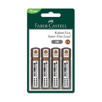 Faber Castell Bls. 4'Lü Super Fine Min, 2B 0.5 (75 Mm)