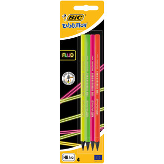 BIC Evolution Fluo Kurşun Kalem 4'lü Blister