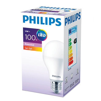 Philips Essential Led Ampul 14-100W Sarı E27 Normal Duy