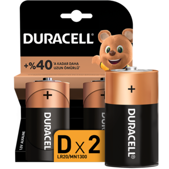 Duracell Alkalin D Piller 2’Li Paket