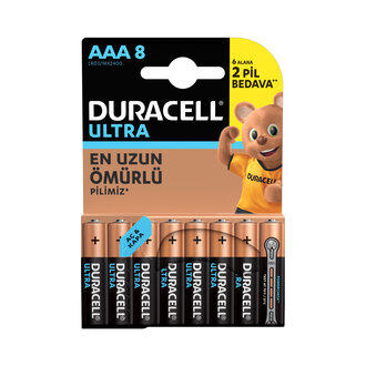 Duracell Ultra Alkalin AAA Piller 8’Li Paket