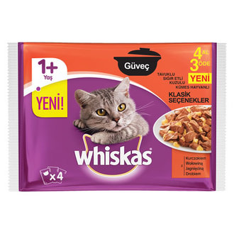 Whiskas Güveç 4'Lü Paket Et Seçenekleri