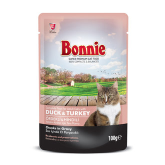 Bonnie Kedi Ördekli&Hindili Pouch 100 G