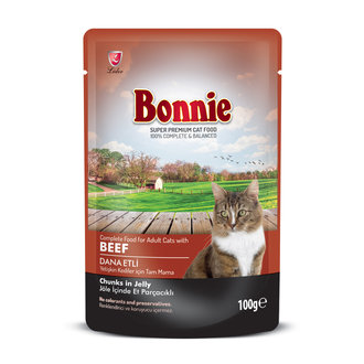 Bonnie Kedi Dana Etli Pouch Jelly Konserve 100 G