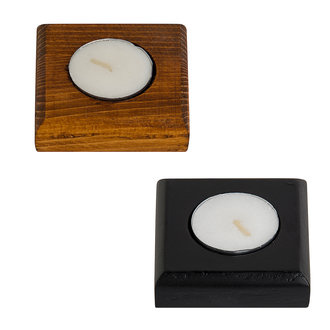 Myros Ahşap Tealight Mumluk 7x7 Cm