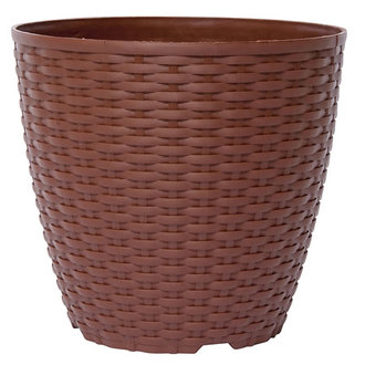 Kamelya Rattan 28 İç Tabaklı Saksı Pastel 11L