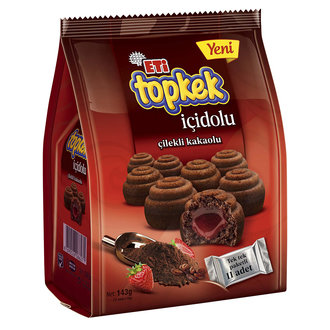 Eti Topkek İçidolu Çilek Soslu Kakaolu Kek 143 G