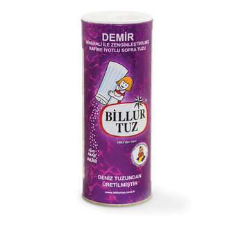 Billur Tuz Demir Mineralli Rafine İyotlu Sofra Tuzu 500 G