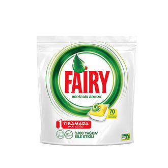 Fairy Hepsi Bir Arada Limon 70 Yıkama Makine Kapsülü