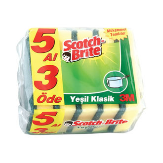 Scotch Brite Yeşil Klasik Sünger 5'Li Paket