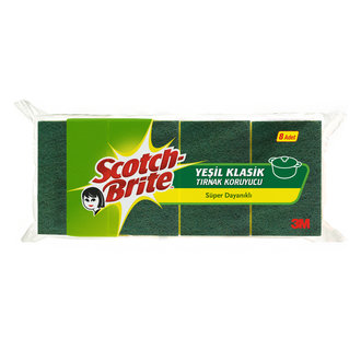 Scotch Brite Yeşil Sünger Klasik Oluklu 8'Li ( Eko Paket )