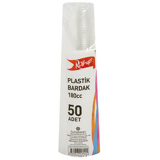 Roll-up Plastik Şeffaf Bardak 180 Cc Şeffaf 50'Li