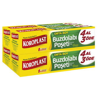 Koroplast Buzdolabı Poşeti Orta Boy  4 Al 3 Öde Paketinde