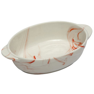 Touch Me Marble Oval Porselen Fırın Kabı 17.5 Cm (e18)