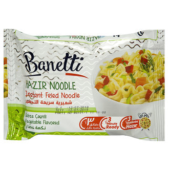 Banetti Sebze Çeşnili Poşet Noodle 75 G